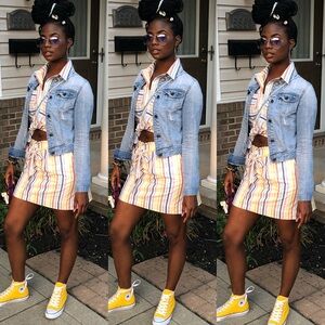 Striped Multicolor Two-Piece Outfit